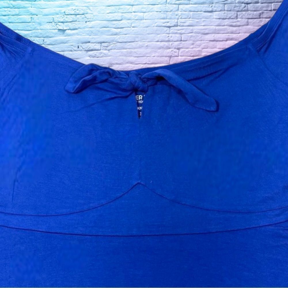Torrid Blue Babydoll Super Soft Tie-Front Off-Shoulder Top NWT - Picture 10 of 15